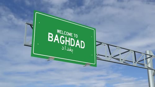 Baghdad City Sign 4K