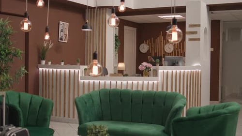 Empty Hotel Entrance Lounge Area