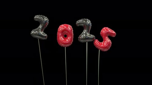 New Year Mylar Balloon Animation Transition To The New Year Black And Red