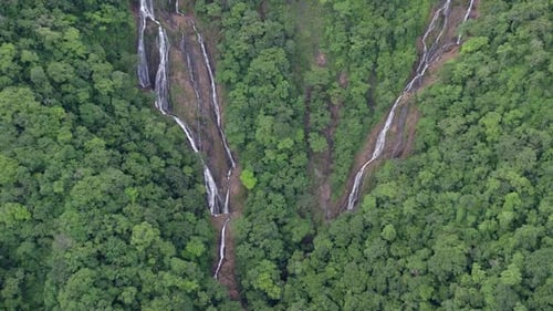 Waterfall in green forest, Costa Rica - 4K video