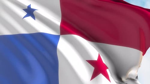 Realistic Waving Panama Flag Animated Background Loop
