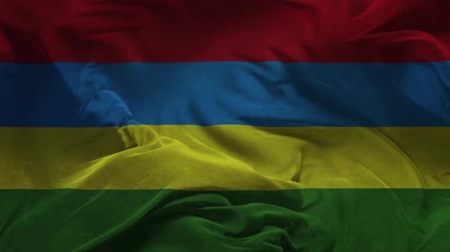 Waving National Flag of Mauritius Animation
