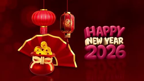 Happy Chinese New Year 2026 Festive Celebration Title