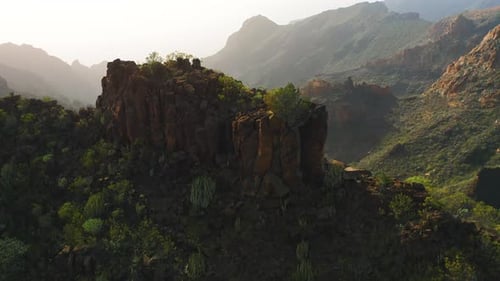 Aerial View of the Mountains in Tenerife Masca Gorge