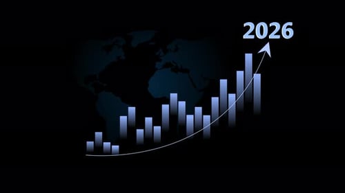 Upward Trend Bar Graph with 2026 Projection Animation