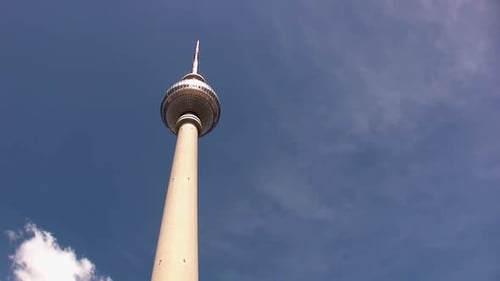 TV Tower Berlin from straight below, Germany.