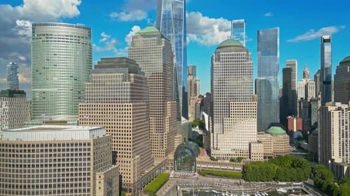 Manhattan and One World Trade Center in New York City USA As Seen From Weehawken New Jersey