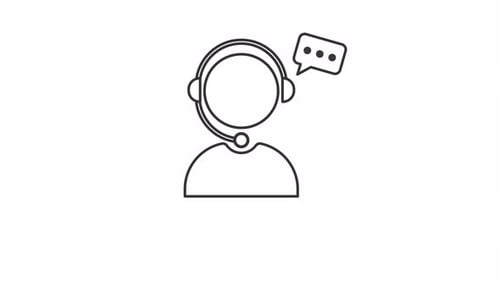 outline Customer service icon animation motion graphic