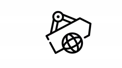 Minimalist Global Shopping Cart Icon Animation