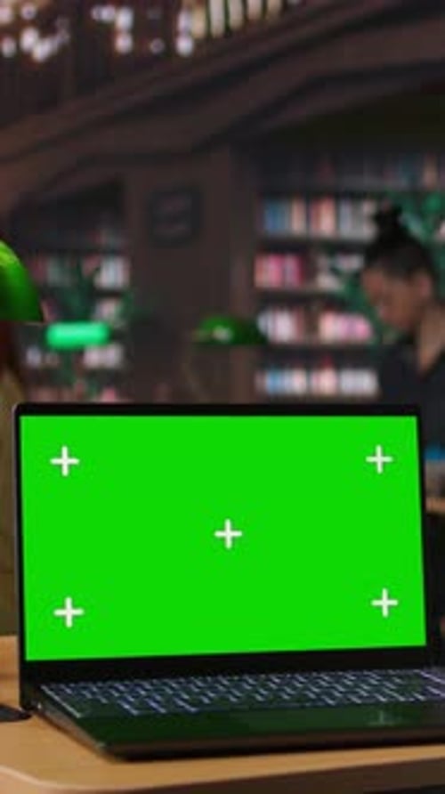 Vertical Video Schoolgirls Taking Notes on Theoretical Exercises in a Library with Copy Space
