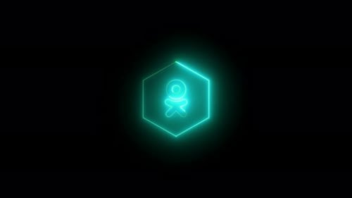 Neon Geometric Icon Loop Animation