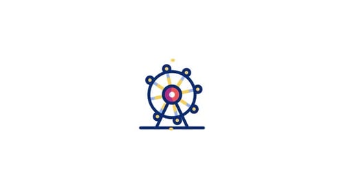 Modern Animated Ferris Wheel Icon for Events and Celebrations