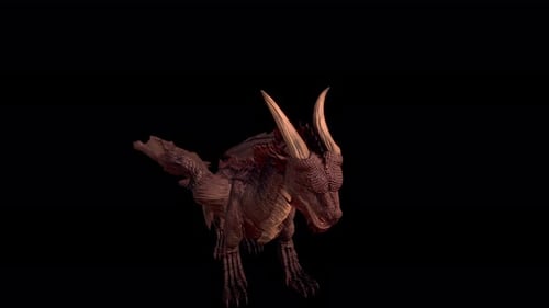 Dragon Walking to Idle Animation Video