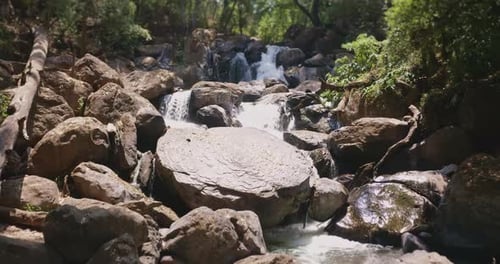 Stream seen from above in a drone shot.