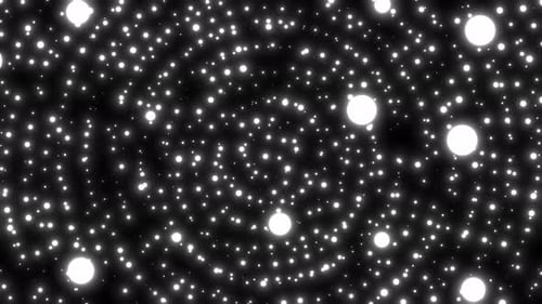 White Particle Animation. Glitter White Particle Motion, Glowing Circle Particle Motion Moving