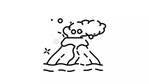 Vulkan-Umrisssymbolanimation mit Alphakanal