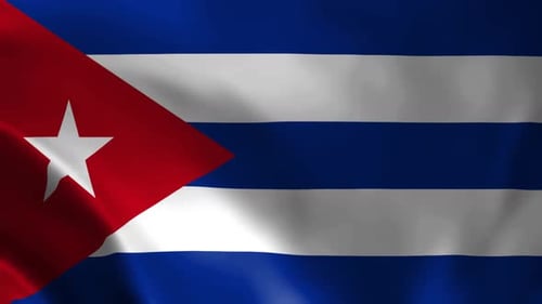 Realistic Waving Flag of Cuba Loop