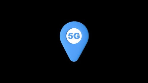 5G Location 3D Animation | Alpha Channel