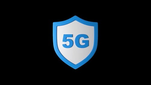 5G Shield 3D Animation | Alpha Channel
