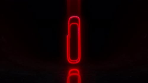 Colorful Neon Letter I Loop Animation.