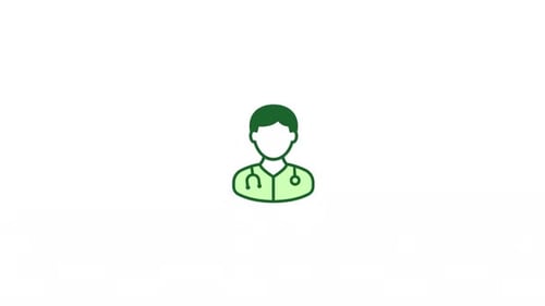 Animated Flat Design Doctor Icon Reveal