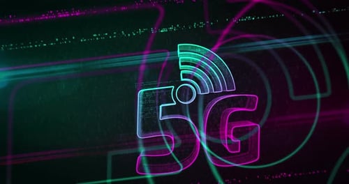 5G mobile wireless network technology symbol loop seamlees tunnel