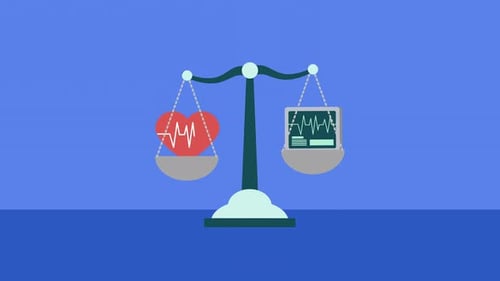 Medical Health and Technology Balance Flat Animation
