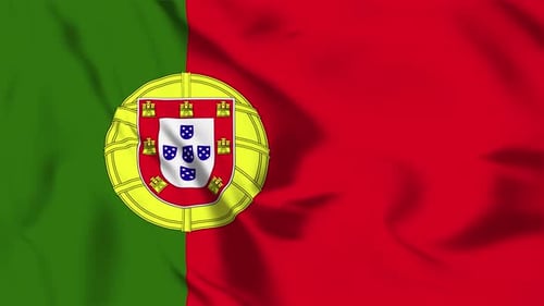Portugal Flag Waving Seamless Loop Animation