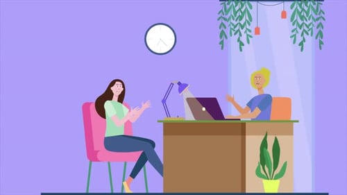 2 Woman Talking About Business In Coworking Center 4K