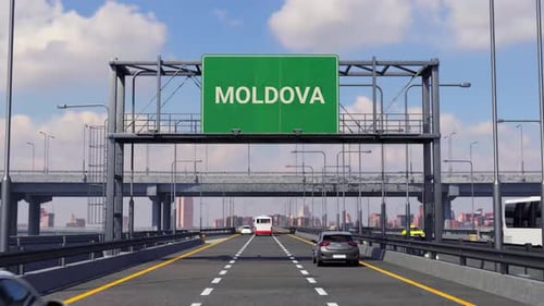 MOLDOVA Road Sign