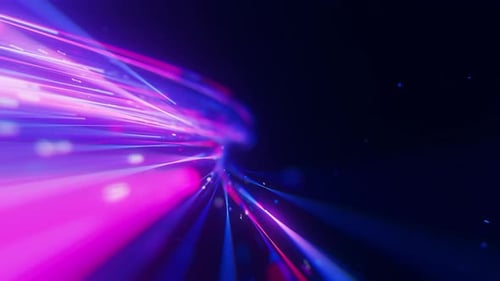 Inside of Big Data Light Speed Warped Flow Abstract Digital Data Stream of Quantum Computing