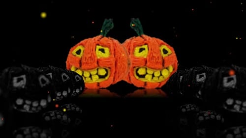 Handcrafted Jack-o'-Lantern Halloween Pumpkins Animation Loop
