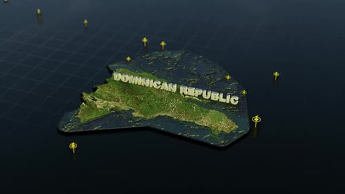 Dominican Republic 3D Map With Animation