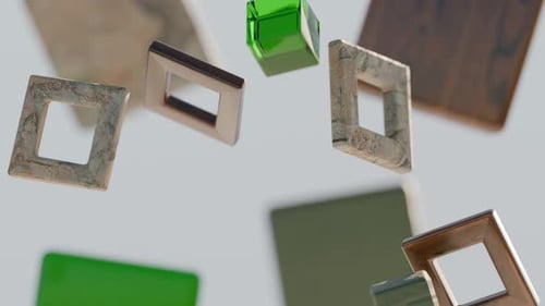 Animação 3D de quadrados satisfatórios em loop