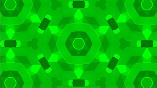 Abstract Green Geometric Kaleidoscopic Pattern Motion Background Loop