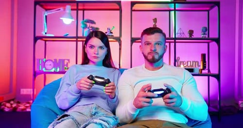 Gamers Play Joystick Fast