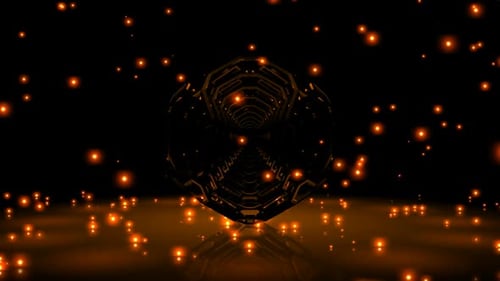 Background with Falling Orange Particles, Exclusive, Figure, 3D Render, Unique Design