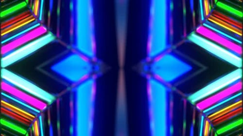 Multicolor Abstract Flashing Symmetrical Background Vj Loop In 4K