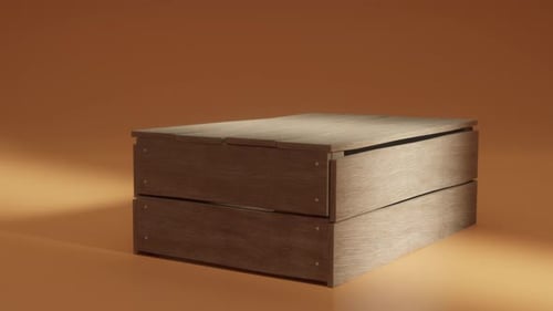 Wooden Box Trap Snapping Shut With Cheese Bait