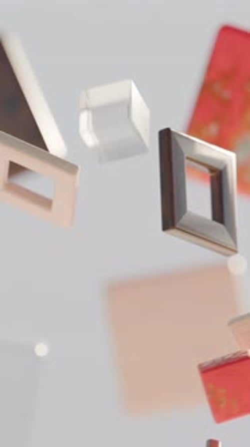 Animação 3D de quadrados satisfatórios em loop