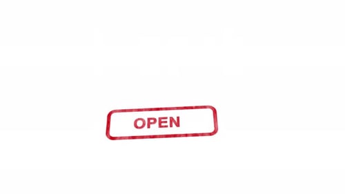 Stamp seal open text animation