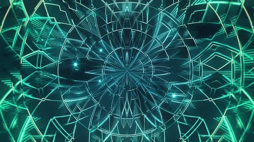 Abstract Geometric Glowing Lines Pattern Background Loop