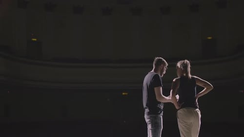 Rehearsal Theatre Man Explain Acting Actor