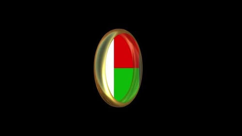 Madagascar Flag Emblem Spinning 3D Animation