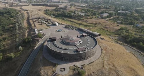 Aerial view of Mother Armenia monument, Armenia.
