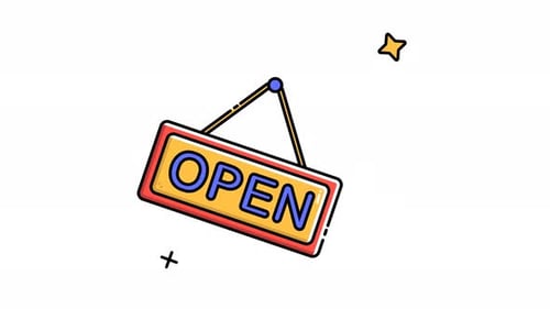 Animated Open Signboard Icon