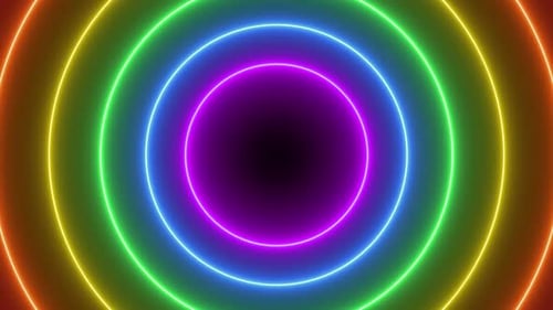 Pride Month Colorful Rainbow Circles Abstract Background Loop