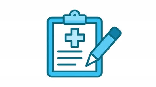 Medizinisches Zwischenablage-Symbol mit Bleistift