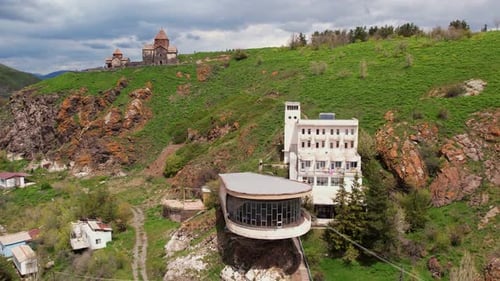 Vue aérienne des monuments de l'Arménie à