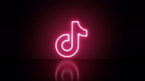 Pulsing Colorful Neon Musical Note Icon Loop